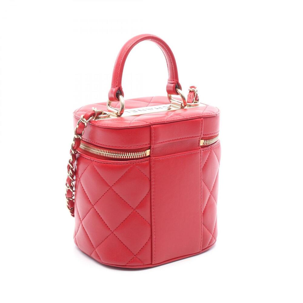 Chanel CC Bag Trendy Red Leather Shoulder Red